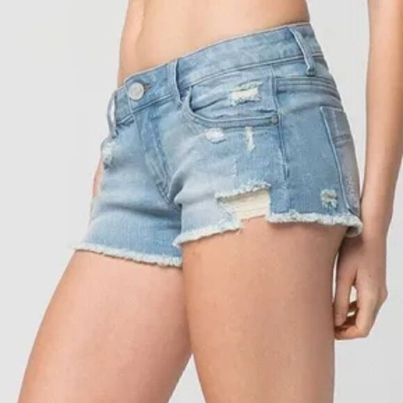 RSQ Womens Cabo Cut Off Shorts in Distresesed Light Blue Wash 3 - Picture 8 of 8